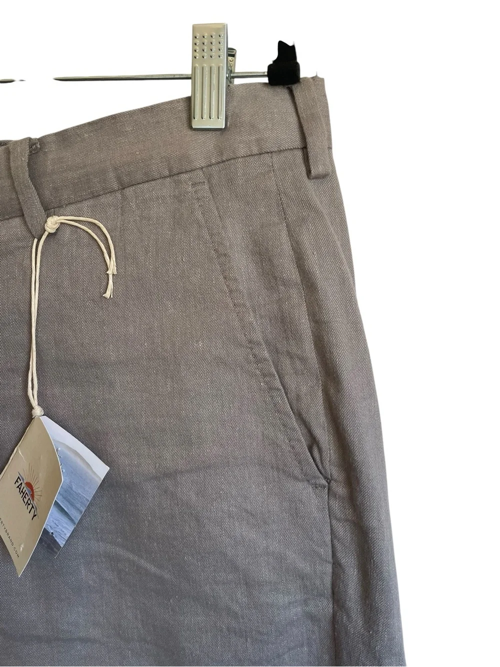 Faherty Tradewinds Linen Blend Chino Shorts beige Flat-Front 7.5” Inseam NWT